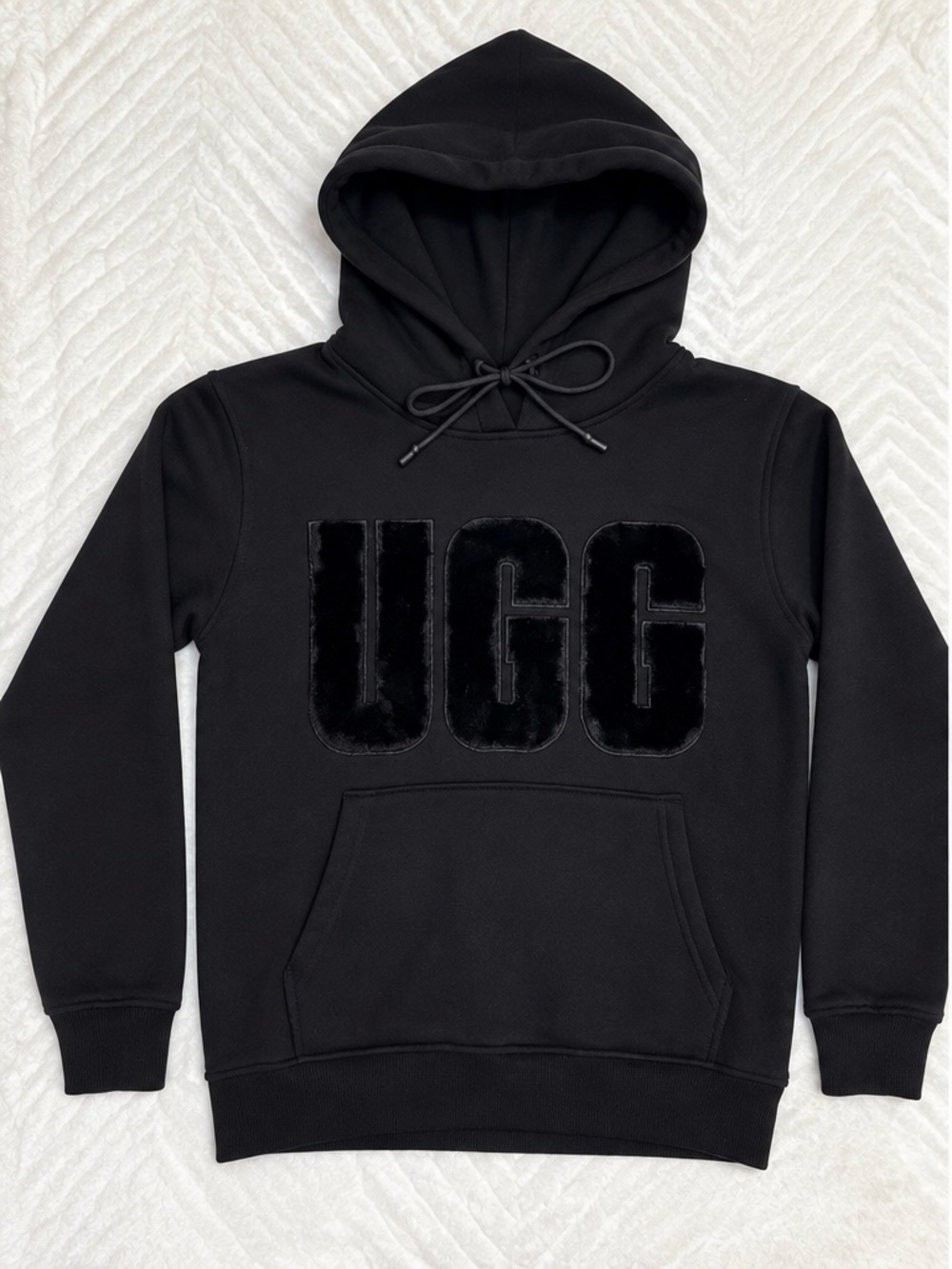 UGG Black Logo Hoodie Size Medium Like New